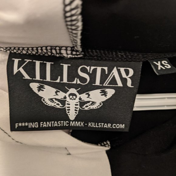 Killstar Jinx Sorcery black and white hooded dress - Picture 3 of 3